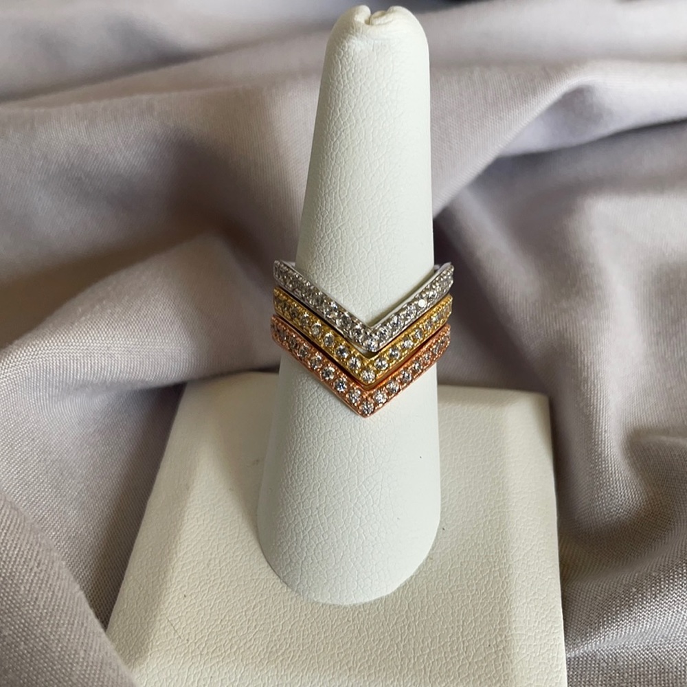 Wishbone Diamond Stackable Rings
